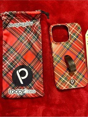 Loopy Case Red Plaid iPhone Case with Extra Loopy Strap